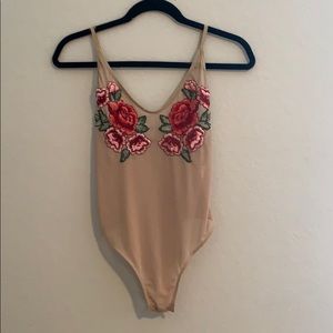 Floral see through bodysuit